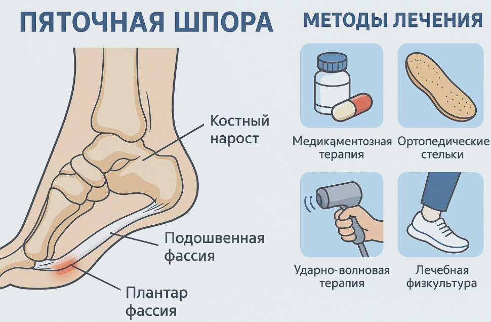 Пяточная шпора и методы лечения